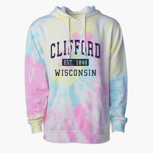 Clifford Wisconsin Classic Established Premium Tie-Dye Hoodie