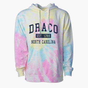 Draco North Carolina Classic Established Premium Tie-Dye Hoodie