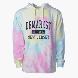 Demarest New Jersey Classic Established Premium Tie-Dye Hoodie