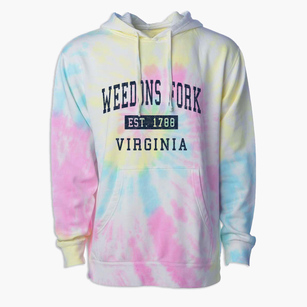 Weedons Fork Virginia Classic Established Premium Tie-Dye Hoodie