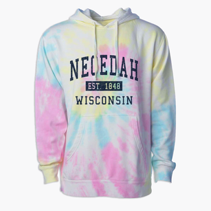 Necedah Wisconsin Classic Established Premium Tie-Dye Hoodie