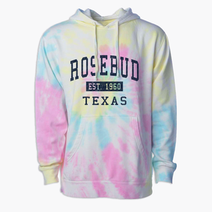 Rosebud Texas Classic Established Premium Tie-Dye Hoodie