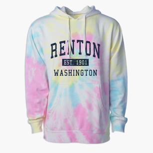 Renton Washington Classic Established Premium Tie-Dye Hoodie
