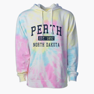 Perth North Dakota Classic Established Premium Tie-Dye Hoodie