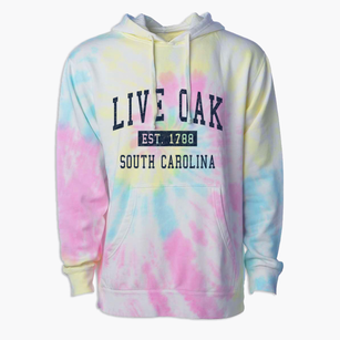 Live Oak South Carolina Classic Established Premium Tie-Dye Hoodie