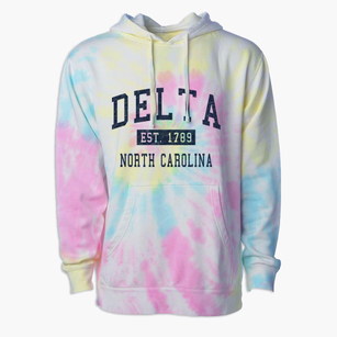 Delta North Carolina Classic Established Premium Tie-Dye Hoodie