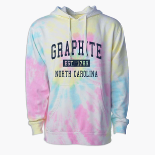 Graphite North Carolina Classic Established Premium Tie-Dye Hoodie