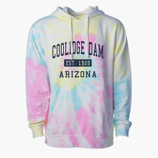 Coolidge Dam Arizona Classic Established Premium Tie-Dye Hoodie