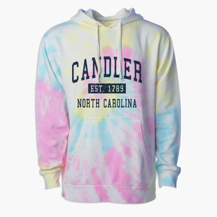 Candler North Carolina Classic Established Premium Tie-Dye Hoodie
