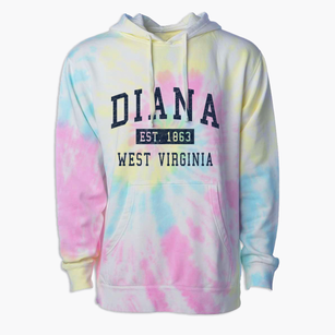 Diana West Virginia Classic Established Premium Tie-Dye Hoodie