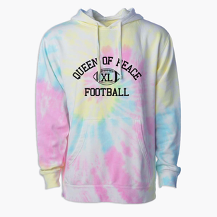Queen Of Peace Parish Classic Football Premium Tie-Dye Hoodie