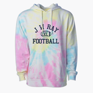 J W Ray Learning Center Classic Football Premium Tie-Dye Hoodie