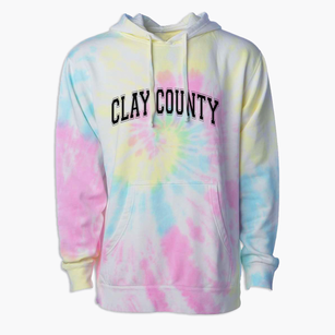 Clay County High School Varsity Arch Premium Tie-Dye Hoodie