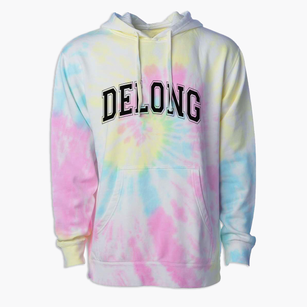 Delong Middle School Varsity Arch Premium Tie-Dye Hoodie