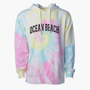 Ocean Beach Elementary School Varsity Arch Premium Tie-Dye Hoodie