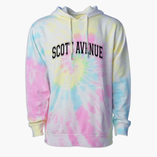 Scott Avenue Elementary School Varsity Arch Premium Tie-Dye Hoodie