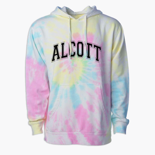 Alcott Elementary School Varsity Arch Premium Tie-Dye Hoodie