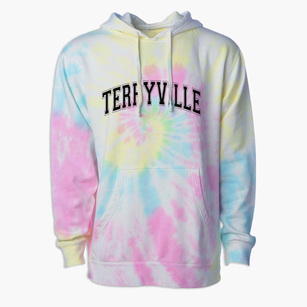 Terryville High School Varsity Arch Premium Tie-Dye Hoodie