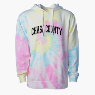 Chase County High School Varsity Arch Premium Tie-Dye Hoodie