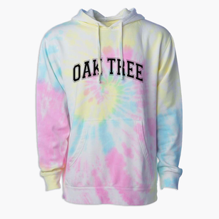 Oak Tree Elementary School Varsity Arch Premium Tie-Dye Hoodie
