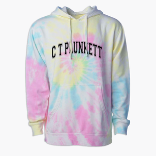 C T Plunkett Elementary School Varsity Arch Premium Tie-Dye Hoodie