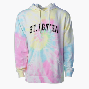 Saint Agatha Elementary School Varsity Arch Premium Tie-Dye Hoodie