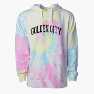 Golden City Elementary School Varsity Arch Premium Tie-Dye Hoodie