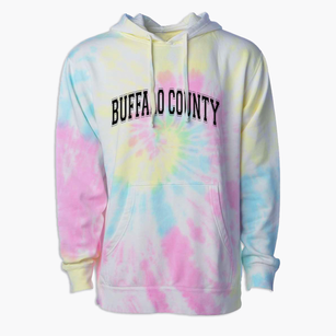 Buffalo County District 36 School Varsity Arch Premium Tie-Dye Hoodie