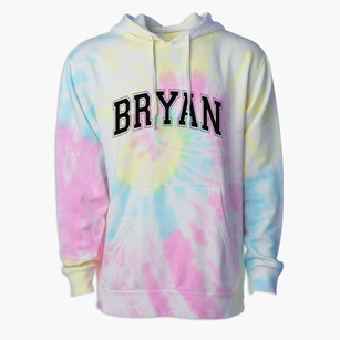 Bryan High School Varsity Arch Premium Tie-Dye Hoodie