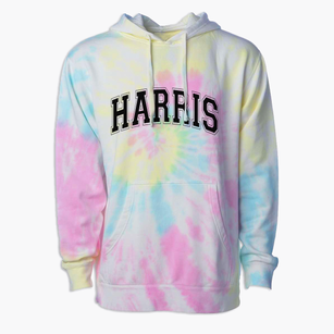 Harris Elementary School Varsity Arch Premium Tie-Dye Hoodie