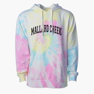 Mallard Creek Elementary School Varsity Arch Premium Tie-Dye Hoodie