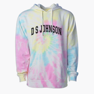 D S Johnson Elementary School Varsity Arch Premium Tie-Dye Hoodie