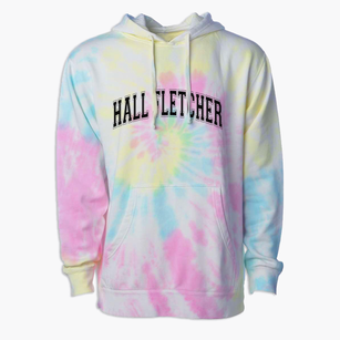 Hall Fletcher Elementary School Varsity Arch Premium Tie-Dye Hoodie