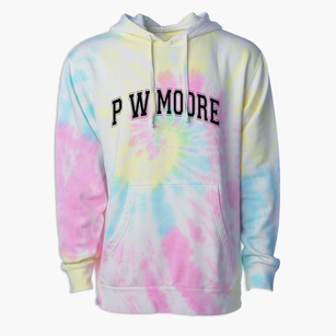 P W Moore Elementary School Varsity Arch Premium Tie-Dye Hoodie