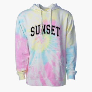 Sunset Elementary School Varsity Arch Premium Tie-Dye Hoodie