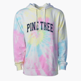 Pine Tree Elementary School Varsity Arch Premium Tie-Dye Hoodie