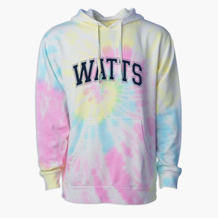 Watts Elementary School Varsity Arch Premium Tie-Dye Hoodie