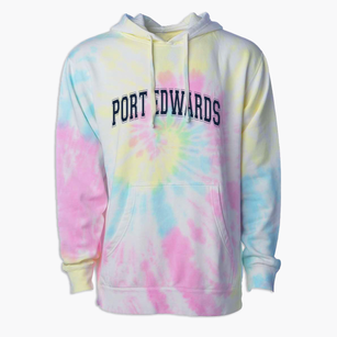 Port Edwards High School Varsity Arch Premium Tie-Dye Hoodie