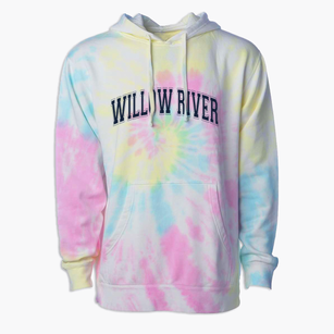 Willow River Elementary School Varsity Arch Premium Tie-Dye Hoodie