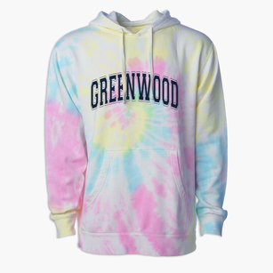 Greenwood Elementary School Varsity Arch Premium Tie-Dye Hoodie