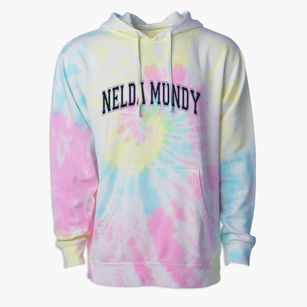 Nelda Mundy Elementary School Varsity Arch Premium Tie-Dye Hoodie