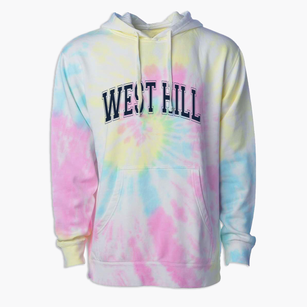 West Hill Elementary School Varsity Arch Premium Tie-Dye Hoodie