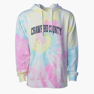 Crawford County High School Varsity Arch Premium Tie-Dye Hoodie