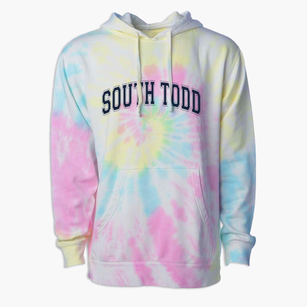 South Todd Elementary School Varsity Arch Premium Tie-Dye Hoodie