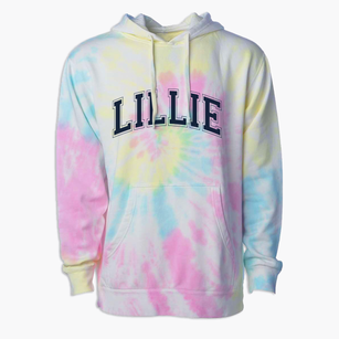 Lillie Middle School Varsity Arch Premium Tie-Dye Hoodie