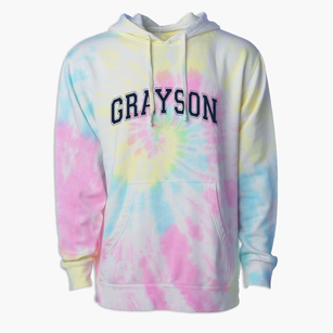 Grayson Elementary School Varsity Arch Premium Tie-Dye Hoodie