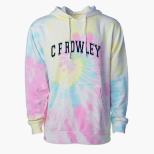 C F Rowley Elementary School Varsity Arch Premium Tie-Dye Hoodie