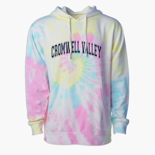 Cromwell Valley Elementary Magnet School Varsity Arch Premium Tie-Dye Hoodie