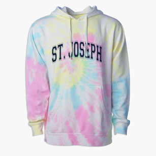 St Joseph Parish Varsity Arch Premium Tie-Dye Hoodie
