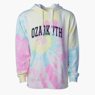 Ozark 7th Grade School Varsity Arch Premium Tie-Dye Hoodie